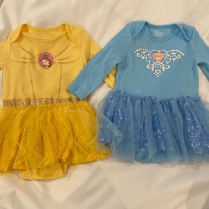 Disney Belle and Cinderella dresses size 12 months